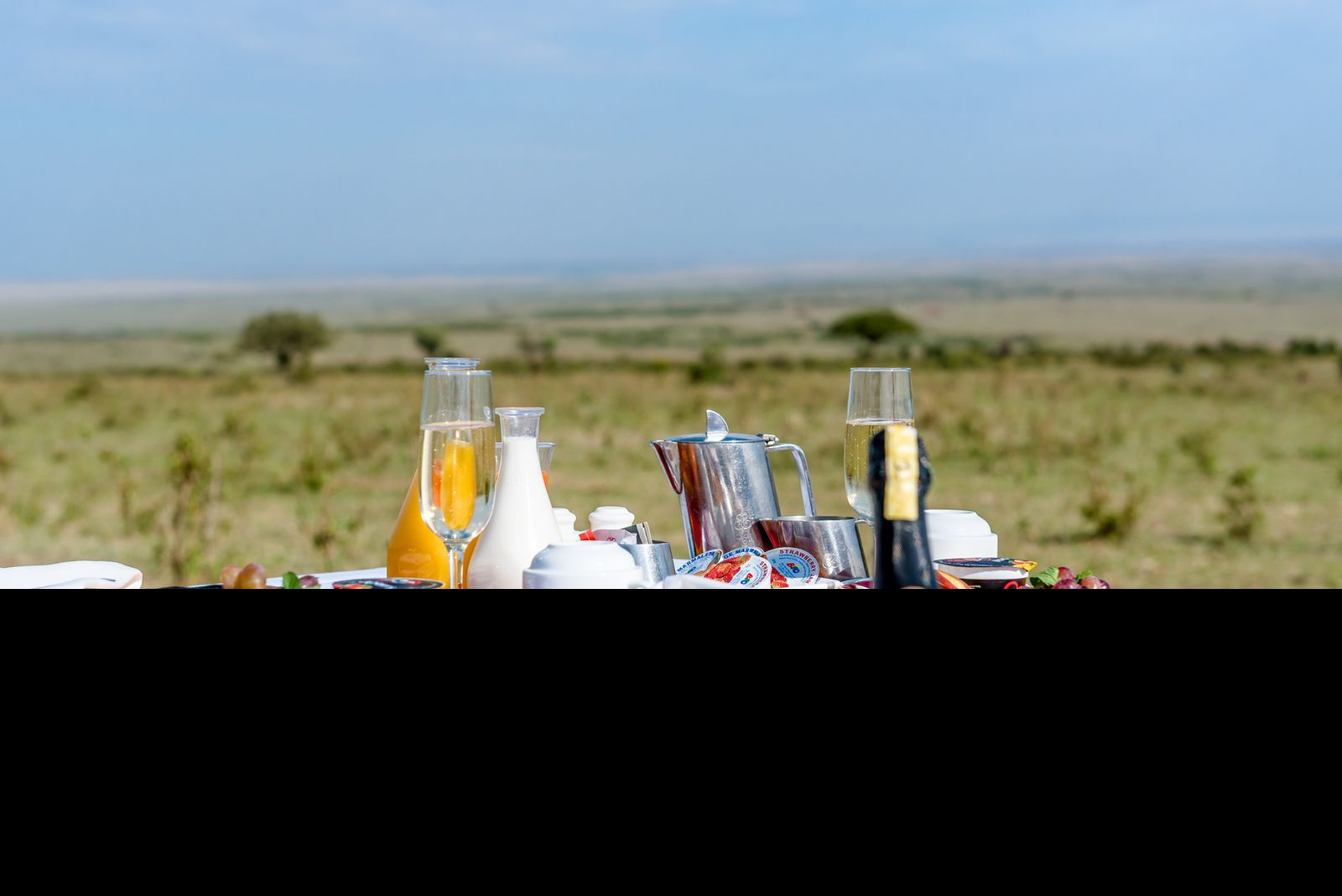Champagne breakfast overlooking the Mara