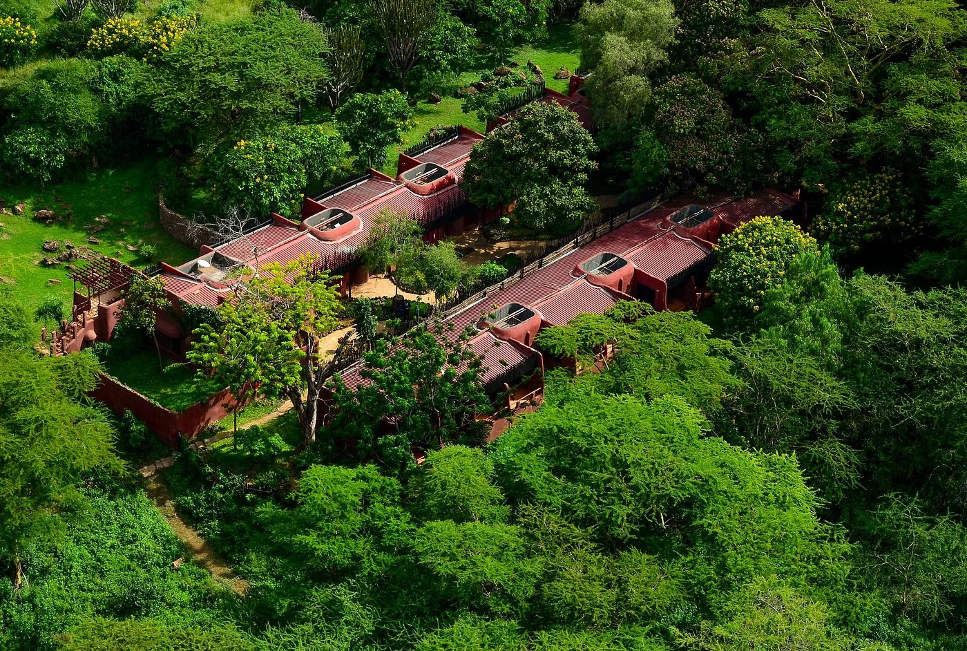 Amboseli Serena Safari Lodge — aerial view of the cottages