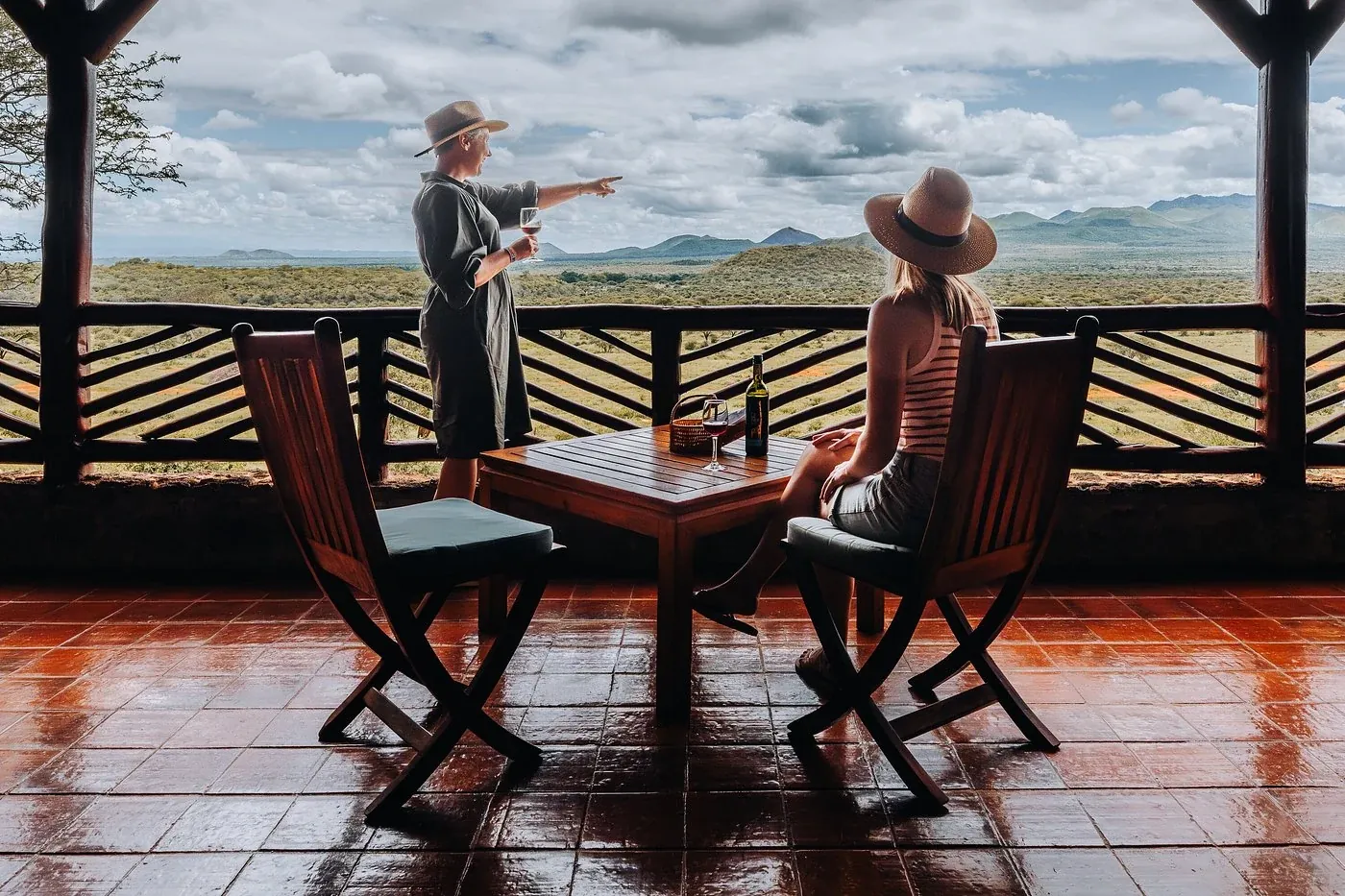 Kilaguni Serena Safari Lodge — guests on the terrace with Tsavo views