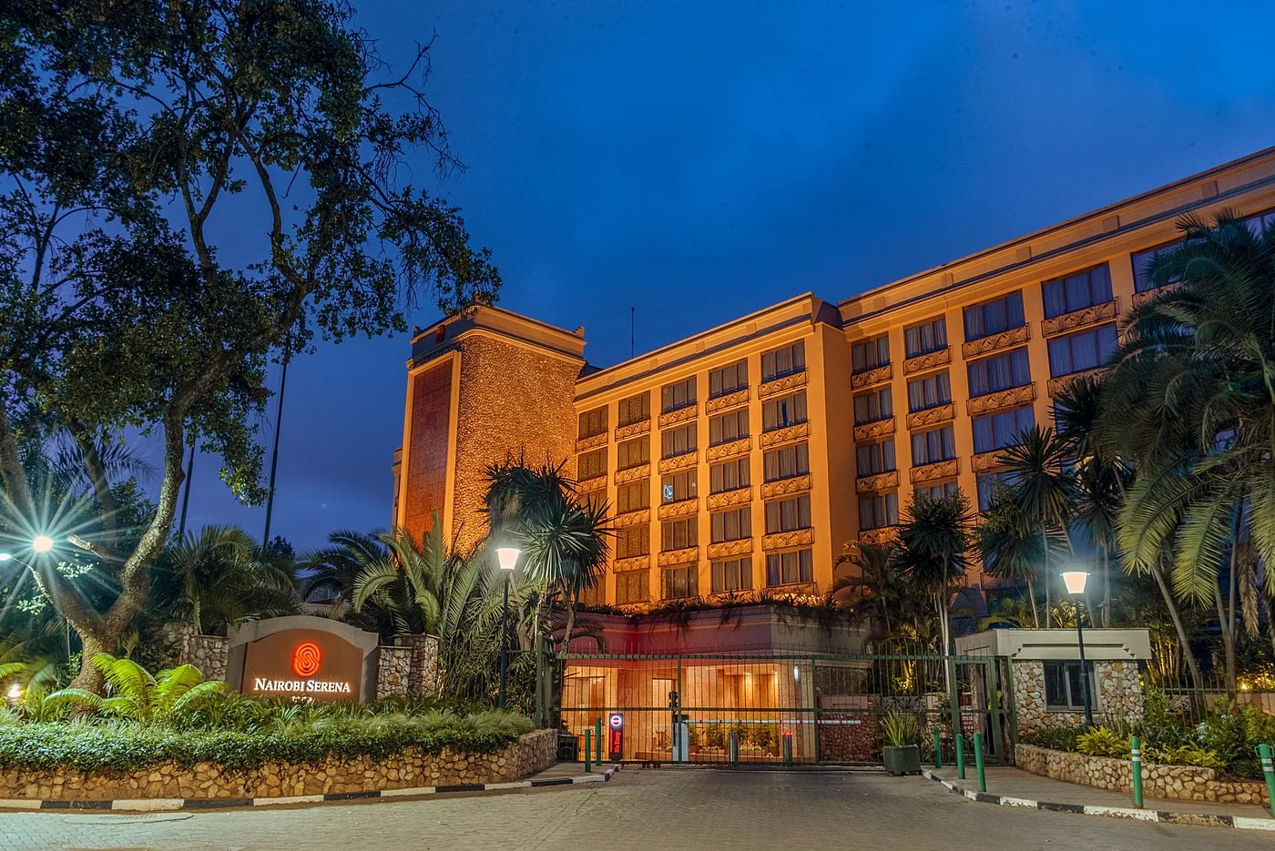 Nairobi Serena Hotel at night