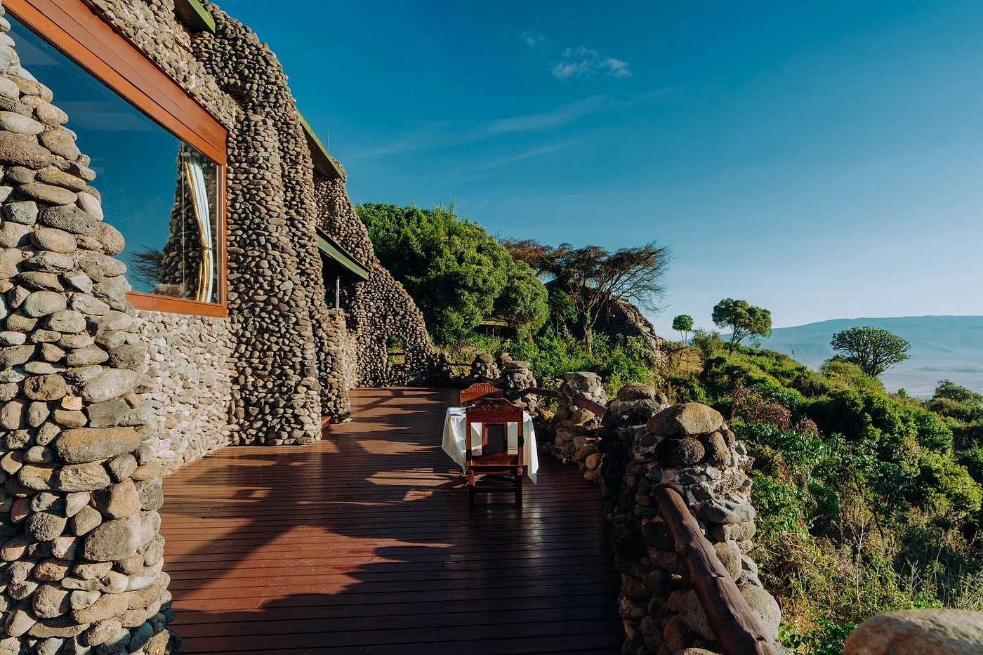 Ngorongoro Serena Safari Lodge — terrace overlooking the crater