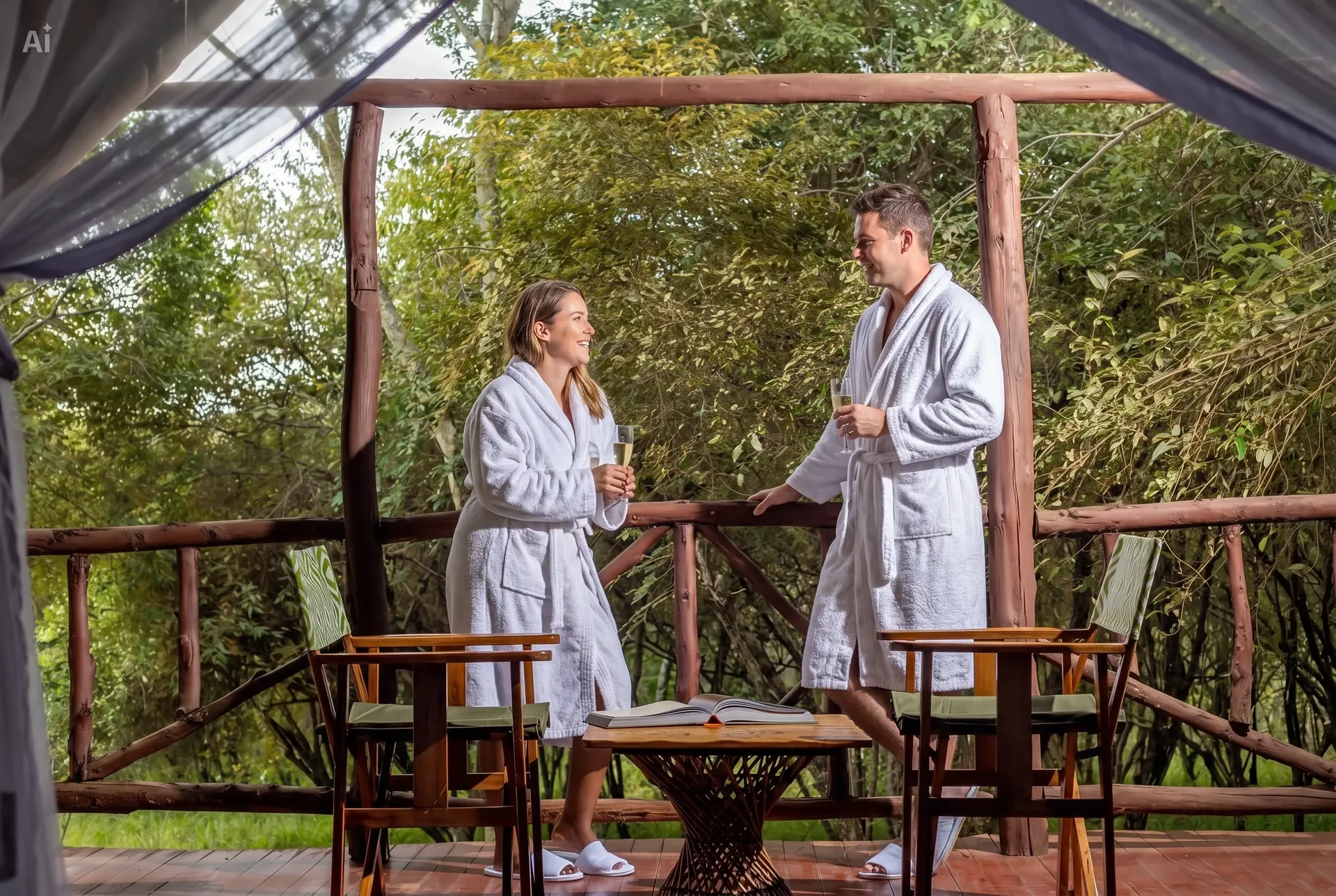 Sentrim Mara Camp — couple on tent balcony
