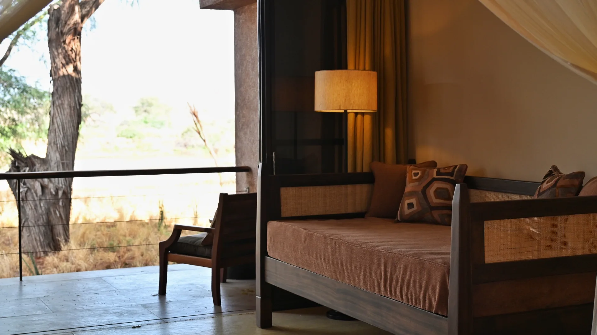 Shaded veranda daybed, Soroi Samburu Lodge